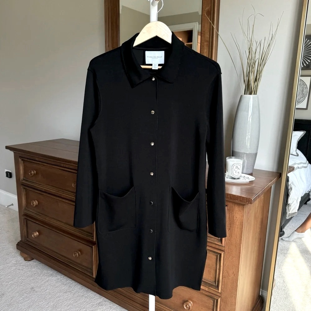 Carolina Bell Black Shirt Jacket - Picture 2 of 7